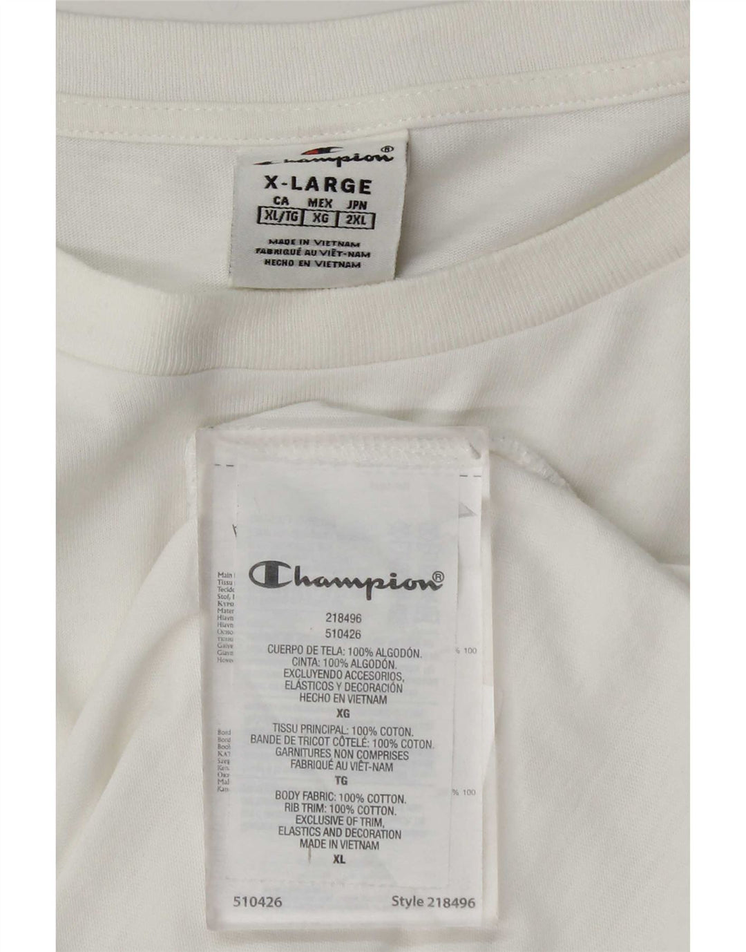 Camiseta masculina Champion Top XL algodão branco