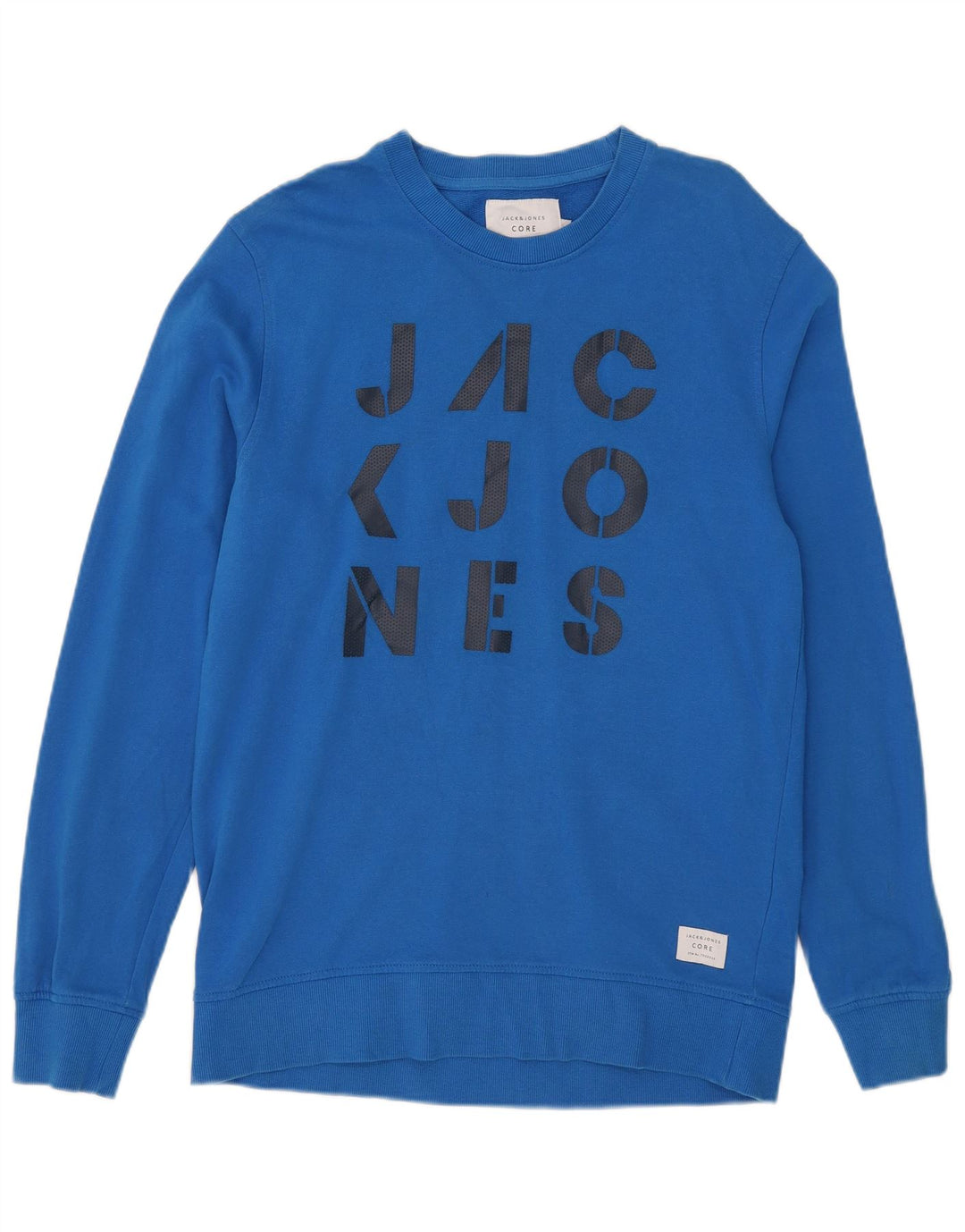 Jack & Jones moletom gráfico masculino jumper grande algodão azul