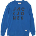 Jack & Jones moletom gráfico masculino jumper grande algodão azul