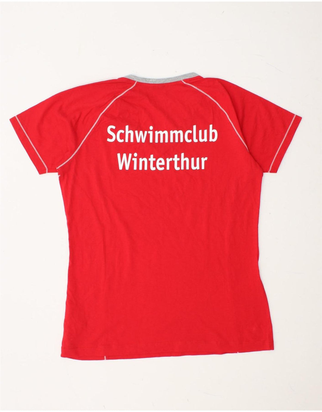 Camiseta feminina gráfica ARENA UK 14 algodão vermelho médio