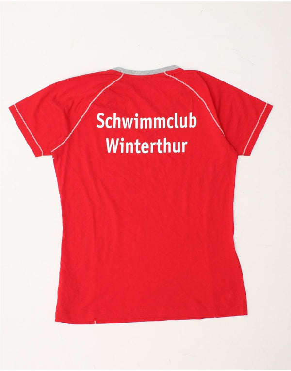 Camiseta feminina gráfica ARENA UK 14 algodão vermelho médio