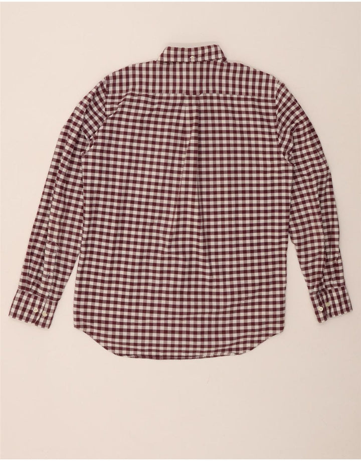 Camisa masculina GANT tamanho 39/40 15 1/2 médio marrom algodão guingão