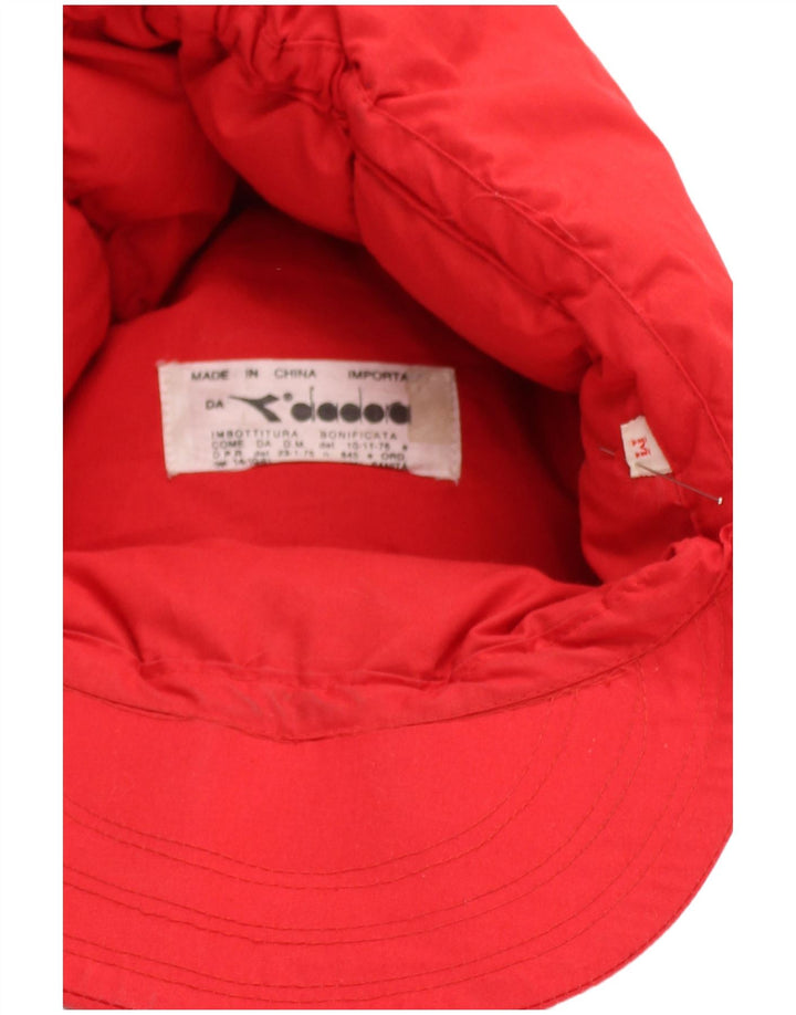 Boné acolchoado com aba de orelha masculino Diadora vermelho médio