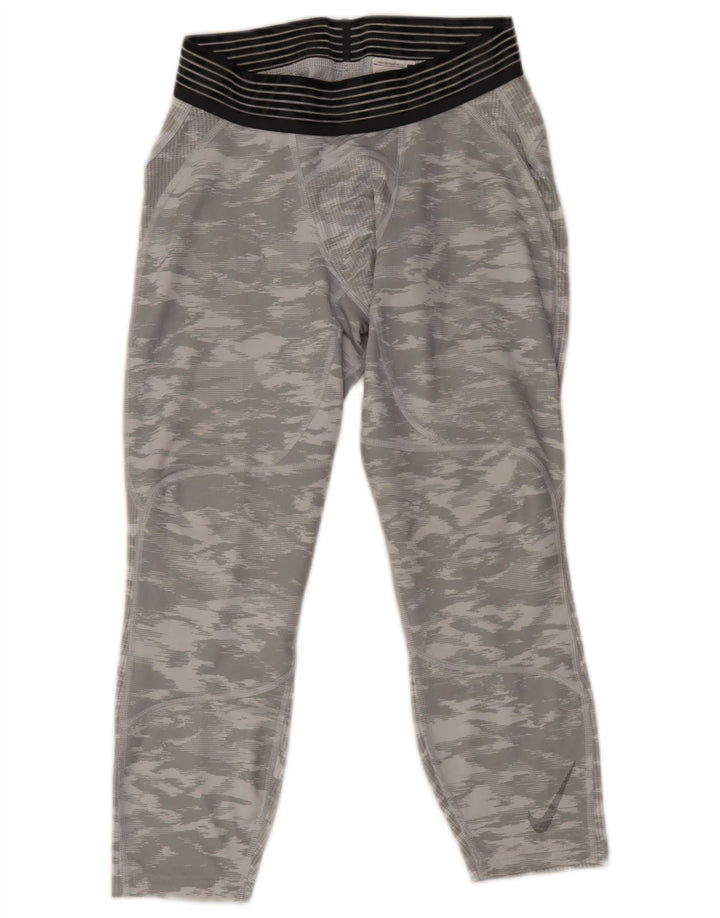 Nike Mens Dri Fit Leggings Médio Cinza Camuflagem Poliéster