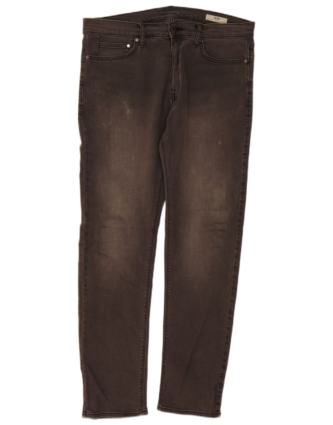 Marks & Spencer Mens Slim Jeans W36 L33 Cinza Algodão