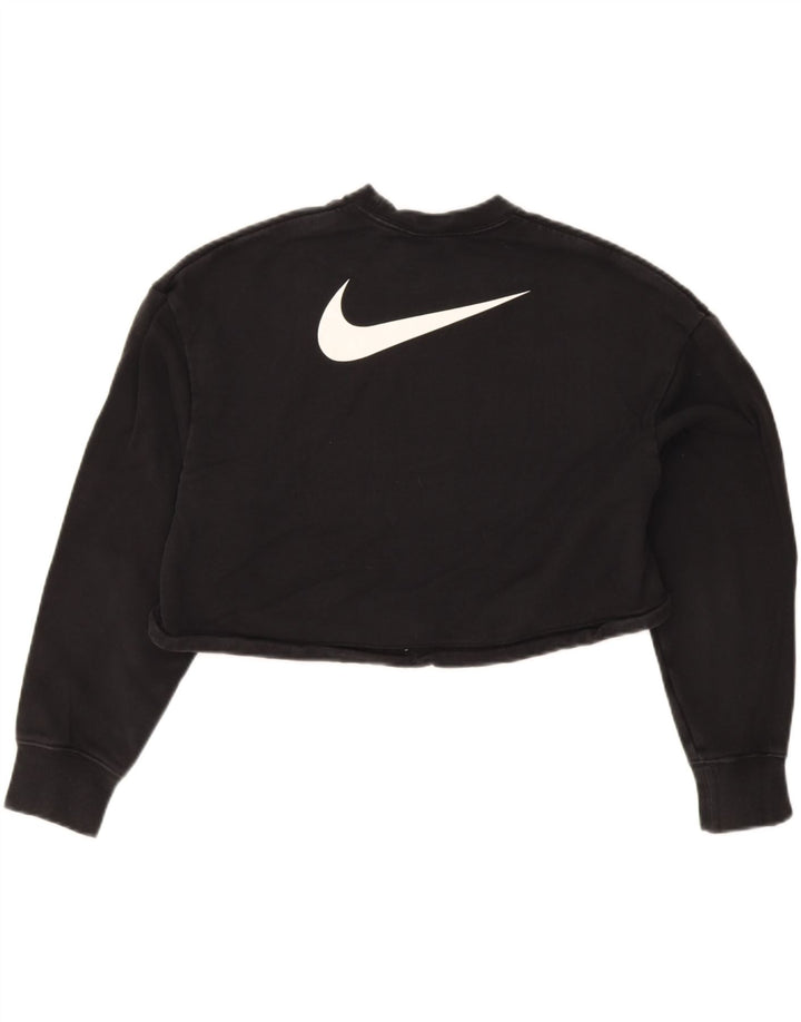 Moletom Nike Feminino Graphic Crop Jumper UK 12 Médio Algodão Preto