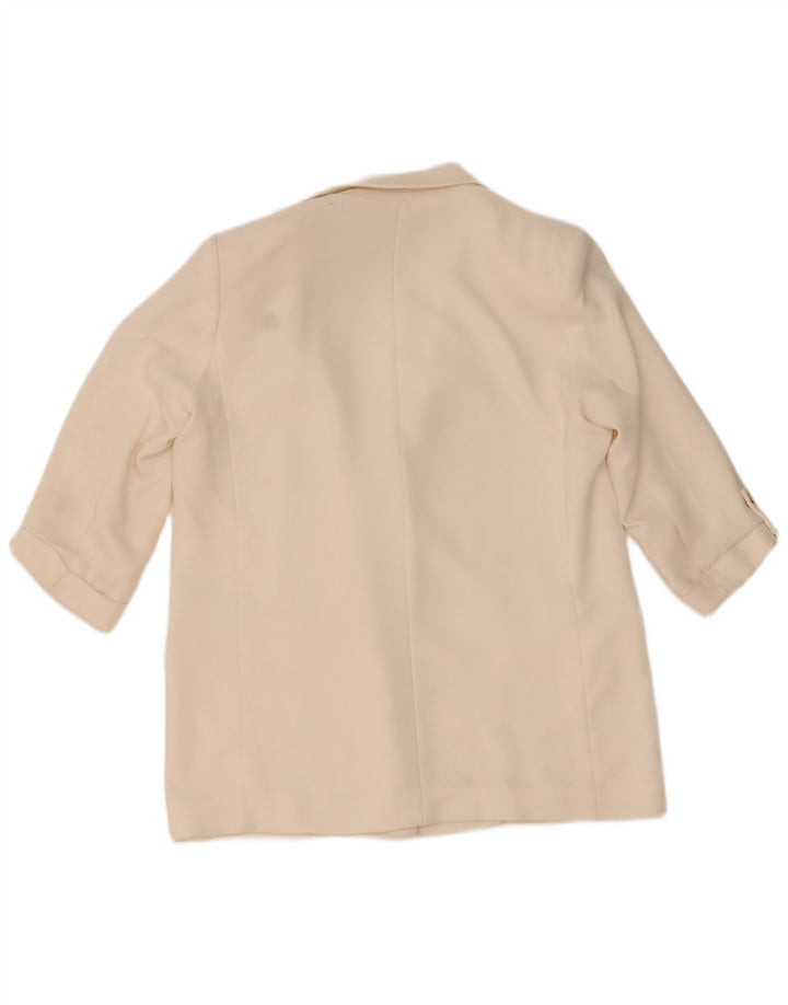 Jaqueta blazer aberta manga 3/4 feminina Zara Reino Unido 18 XL branco