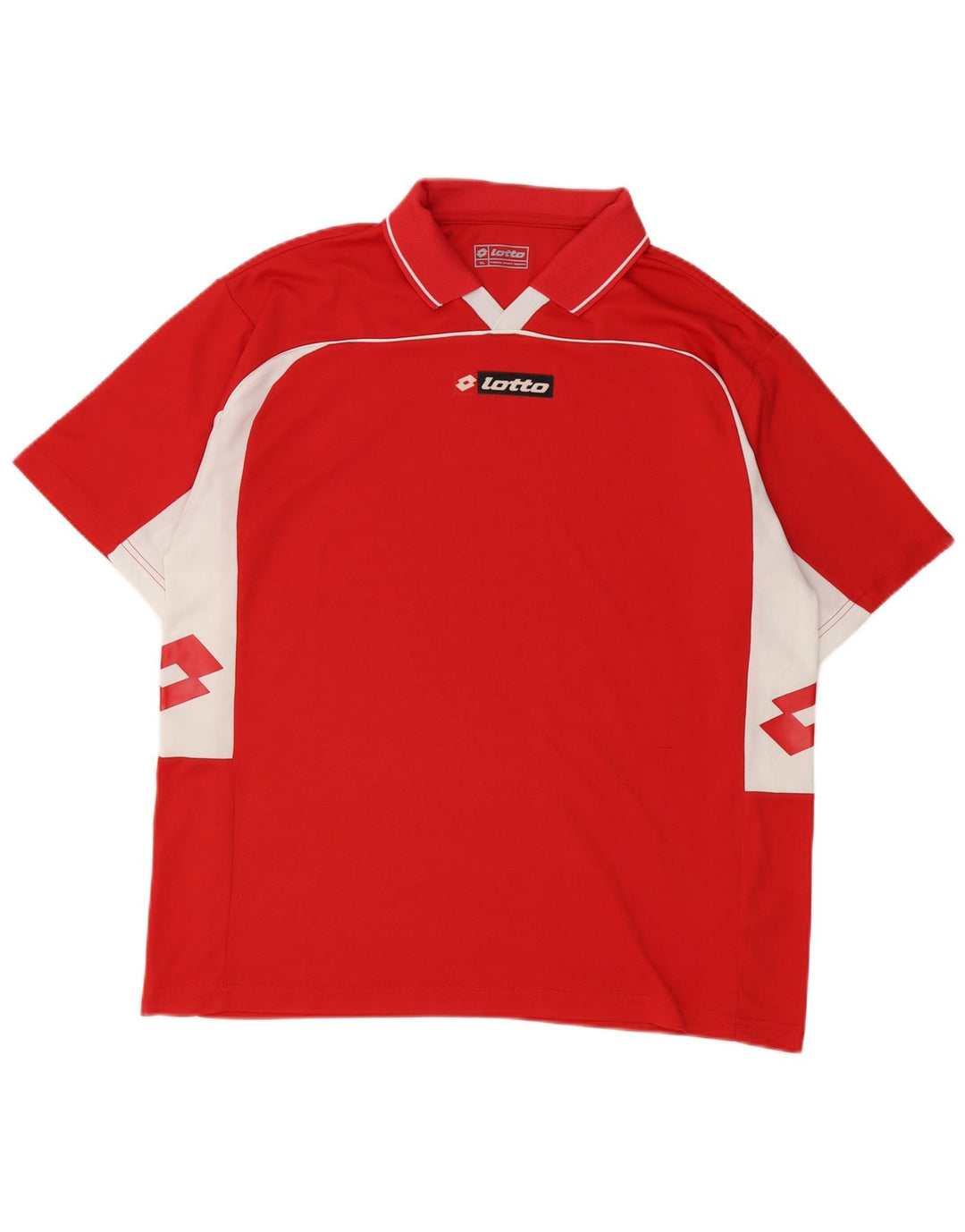 Camisa pólo gráfica masculina Lotto XL vermelho colorblock poliéster