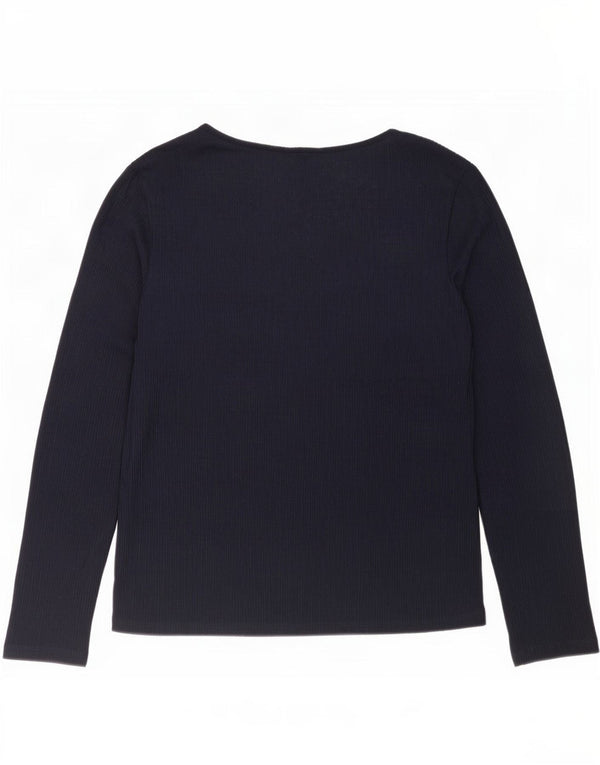 Blusa feminina de manga comprida Marks & Spencer Reino Unido 16 grande azul marinho