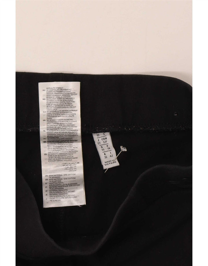 Leggings Adidas Femininas UK 10 Pequenas Algodão Preto