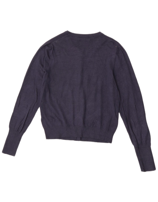 Suéter cardigã feminino Marks & Spencer UK 12 viscose azul marinho médio