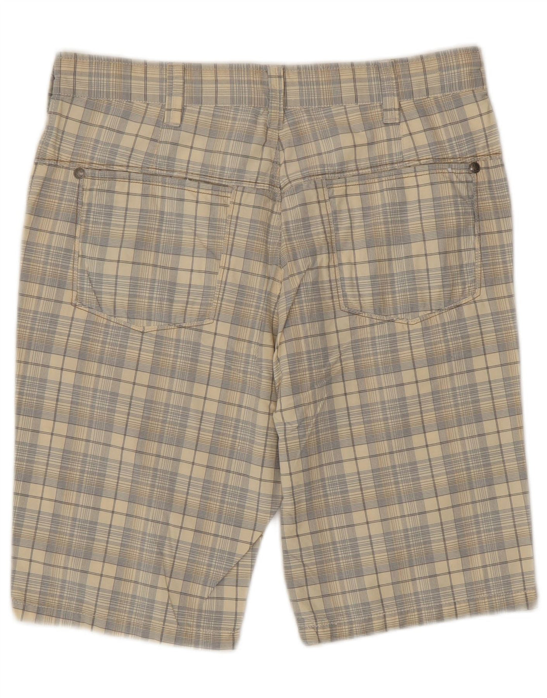 Shorts Chino Masculino Blue Side IT 46 Pequeno W32 Algodão Xadrez Bege
