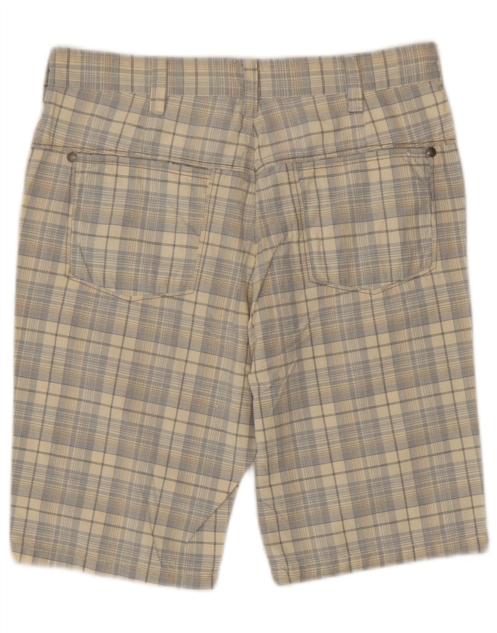 Shorts Chino Masculino Blue Side IT 46 Pequeno W32 Algodão Xadrez Bege