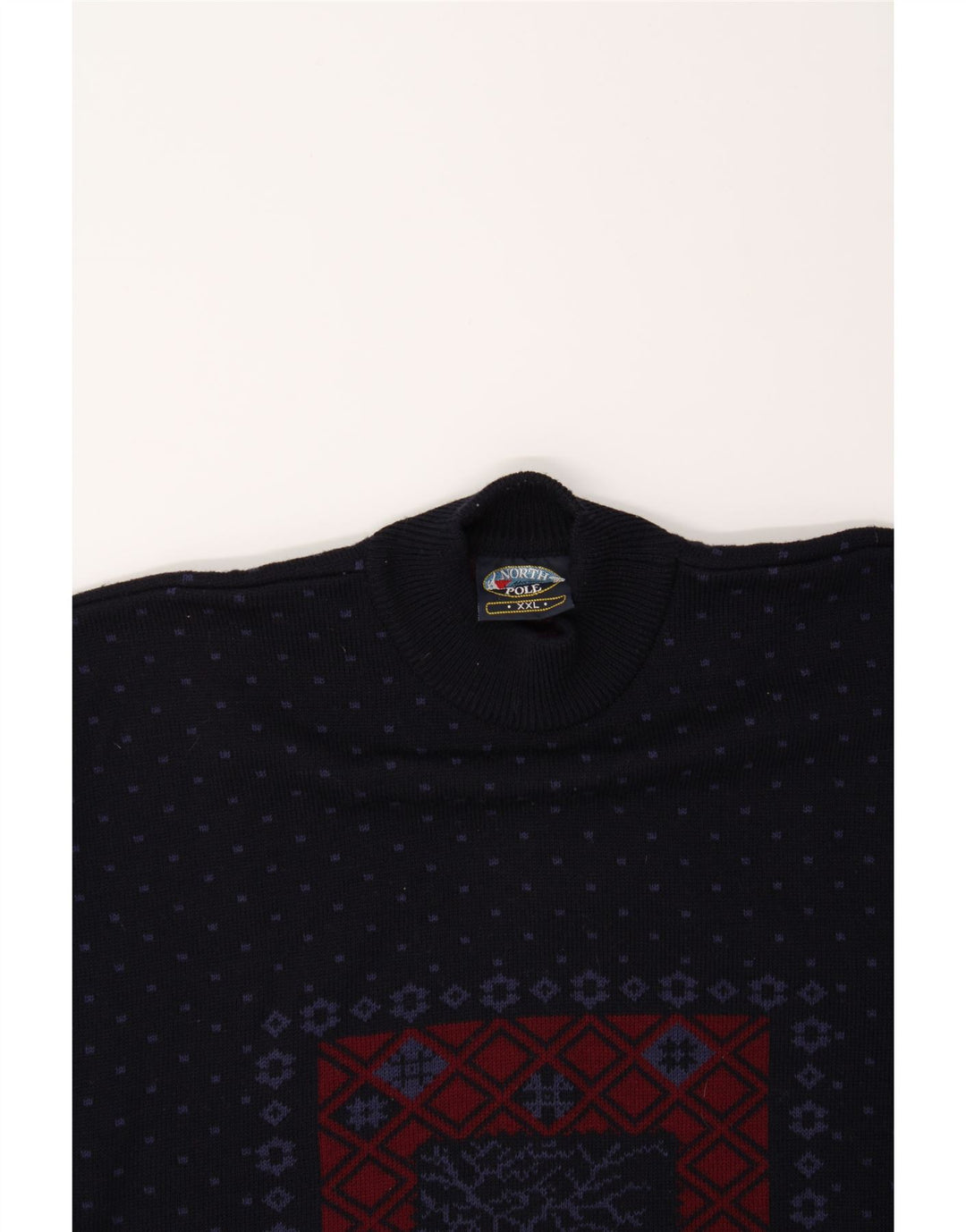 Suéter masculino NORTH POLE com gola tartaruga 2XL azul marinho Fair Isle Wool