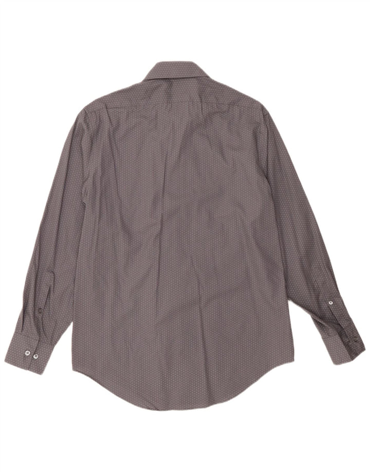 Camisa masculina CALVIN KLEIN Slim Fit tamanho 15 1/2 cinza médio geométrico