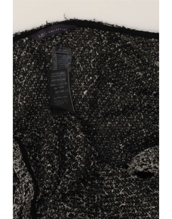 Suéter cardigã feminino Marks & Spencer Reino Unido 20 2XL poliéster manchado cinza