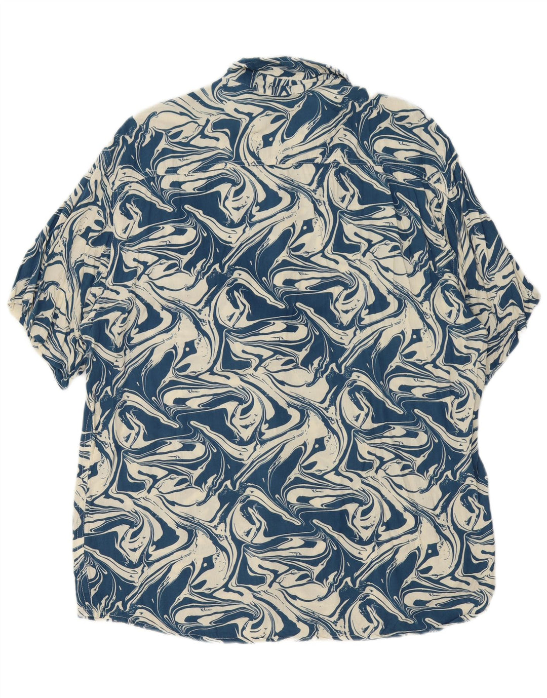 Heartless Mens Abstract Padrão Camisa de manga curta 2XL algodão azul marinho