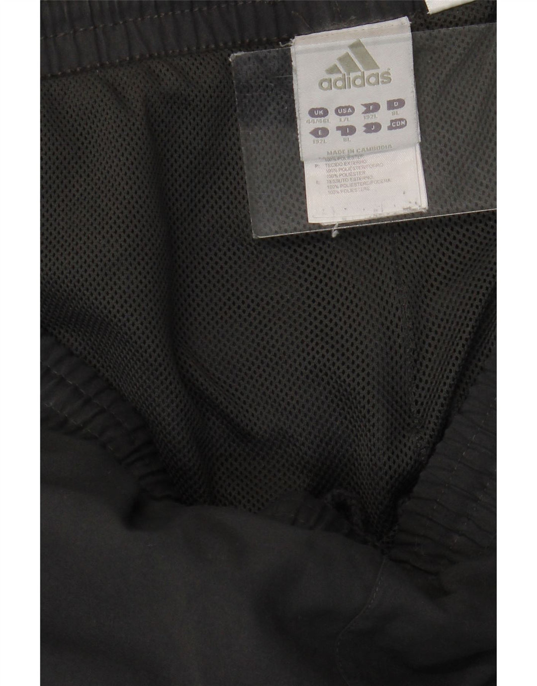 Calças de treino masculinas ADIDAS UK 44/46 poliéster cinza grande