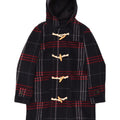 Casaco Duffle Masculino com Capuz Zara Reino Unido 36 Poliéster Xadrez Pequeno Azul Marinho