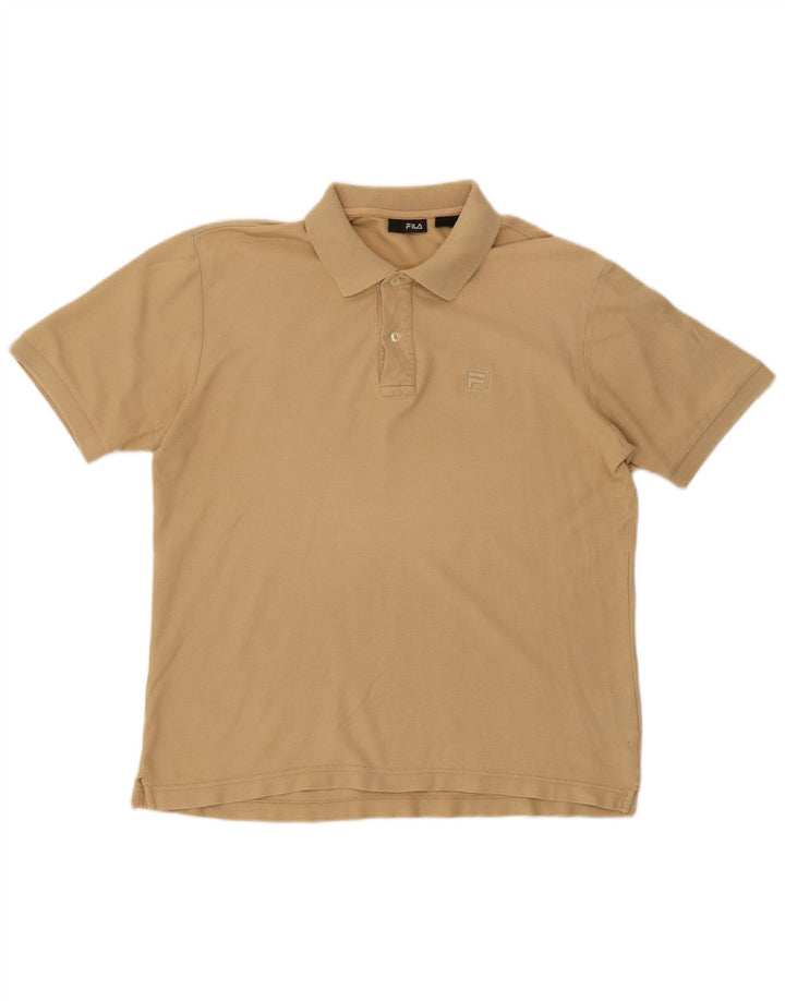 Polo masculino Fila manga curta regular fit médio bege