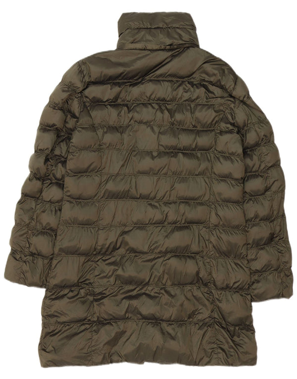 Casaco acolchoado feminino Massimo Dutti UK 18 XL cáqui poliéster