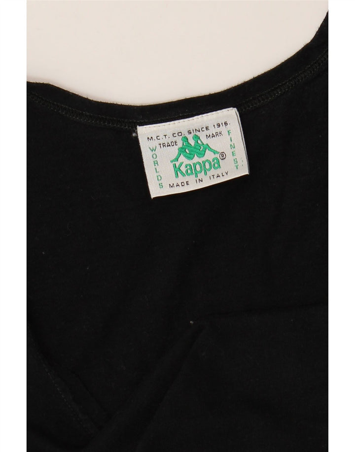 Top colete feminino Kappa UK 14 grande algodão preto
