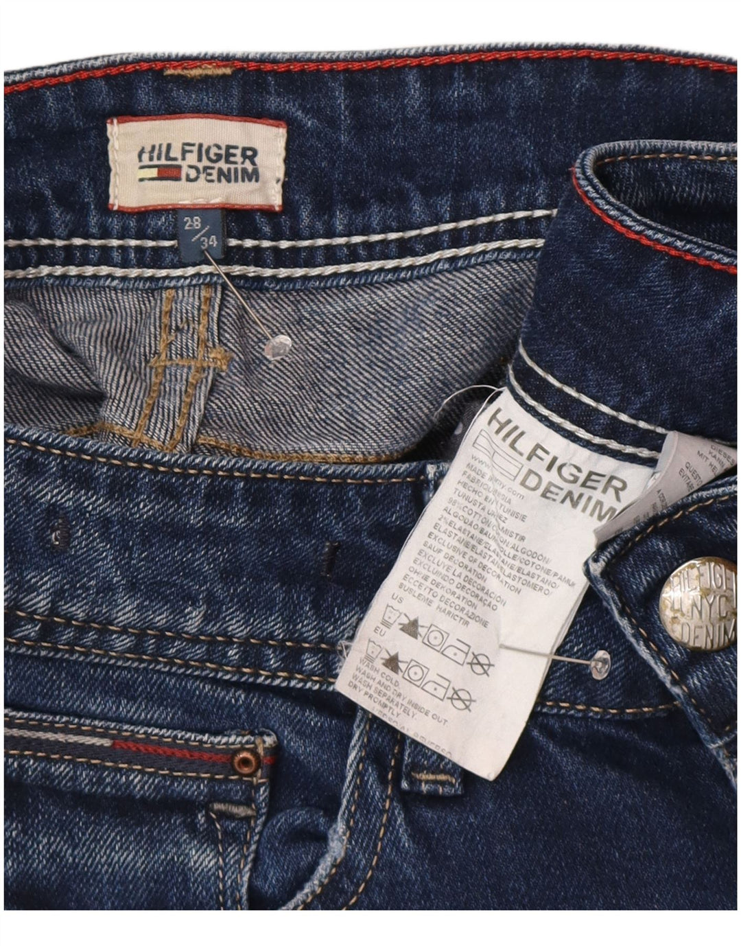 Jeans feminino Tommy Hilfiger Bootcut W28 L30 azul algodão