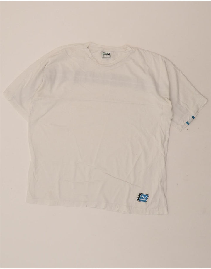 PUMA Mens Graphic T-Shirt Top Medium White Cotton Vintage Puma and Second-Hand Puma from Messina Hembry 