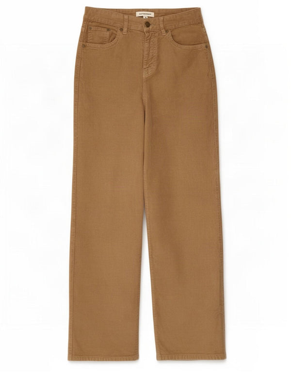 Calça feminina de veludo cotelê Marks & Spencer com cintura alta Reino Unido 12 médio W28 L30 Br