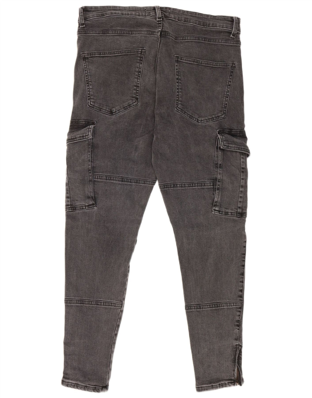 Zara Mens Cargo Slim Jeans EU 44 Grande W34 L29 Algodão Cinza