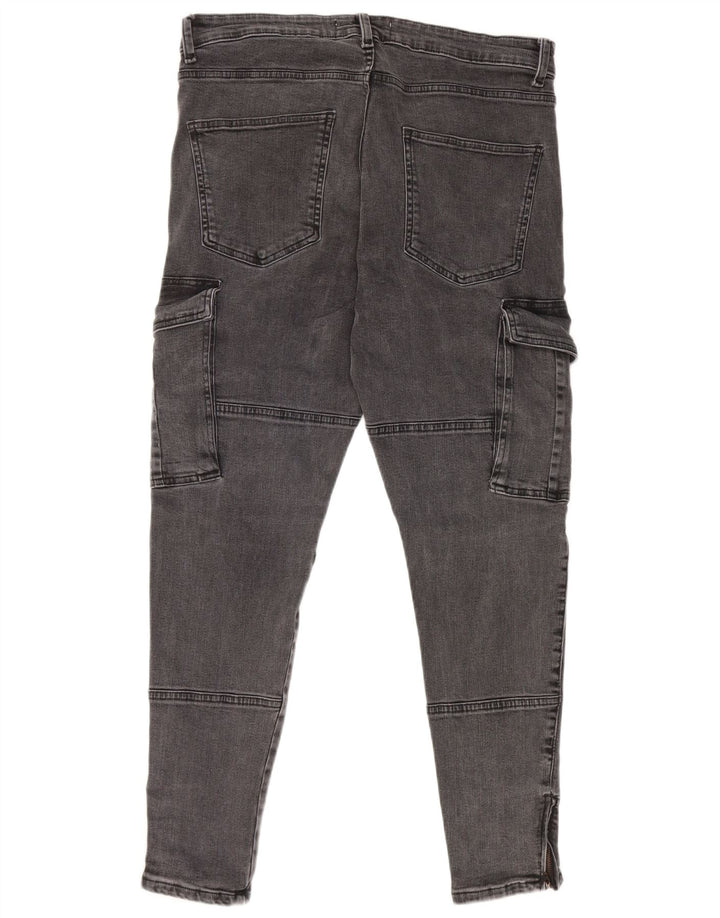 Zara Mens Cargo Slim Jeans EU 44 Grande W34 L29 Algodão Cinza