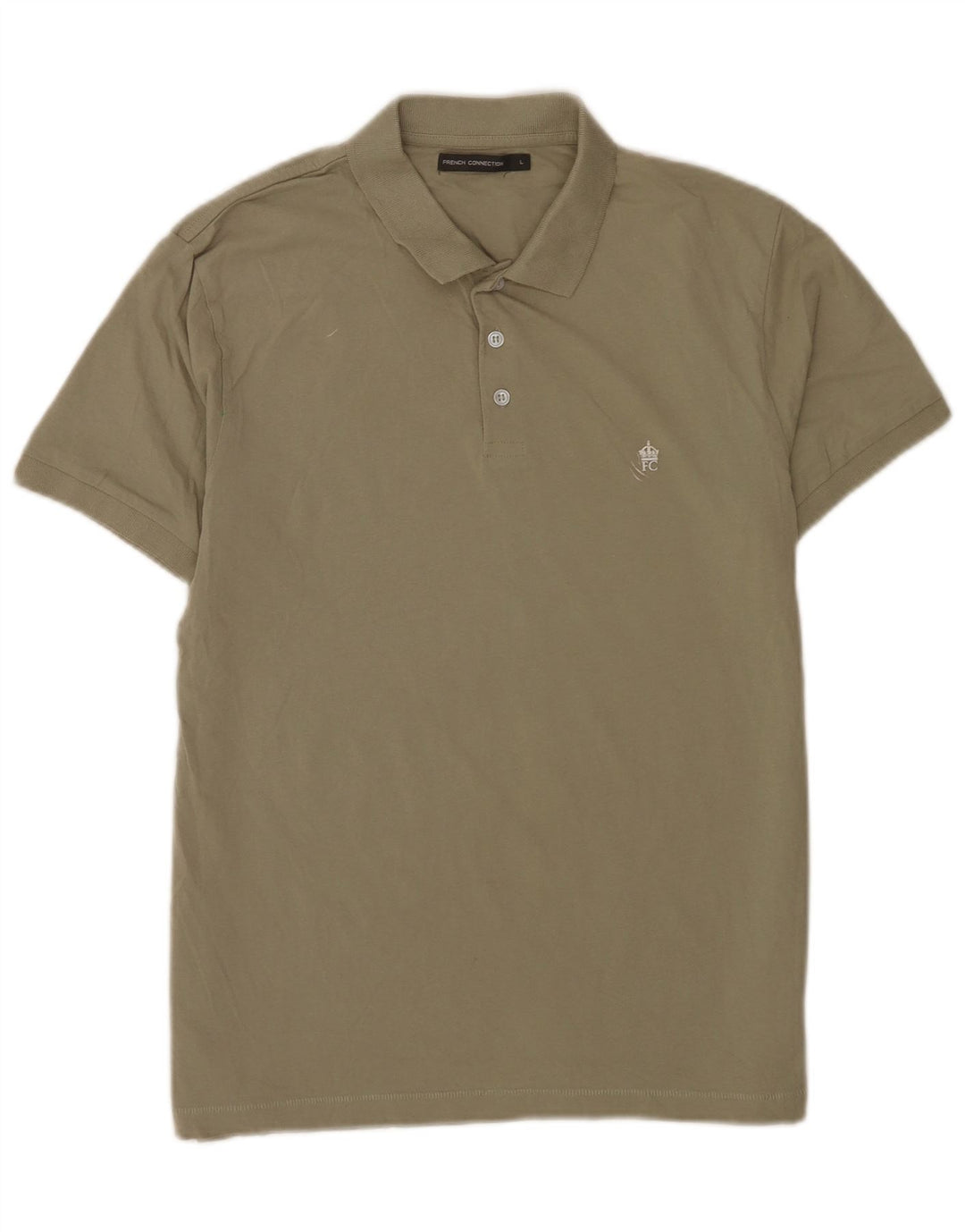 Camisa polo masculina French Connection grande algodão cáqui