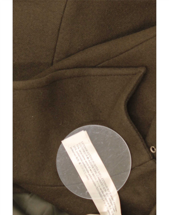 Sobretudo feminino Massimo Dutti UK 16 grande lã cáqui