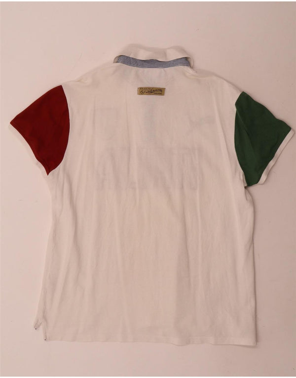 Camisa polo masculina Puma Italia Graphic XL branca colorblock