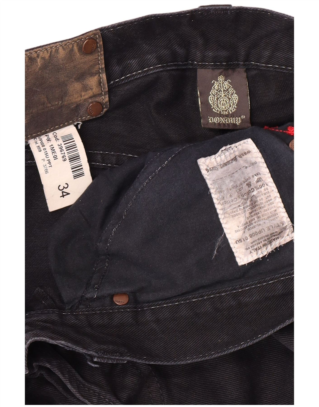 DONDUP Jeans Slim Feminino W34 L31 Azul Marinho Algodão
