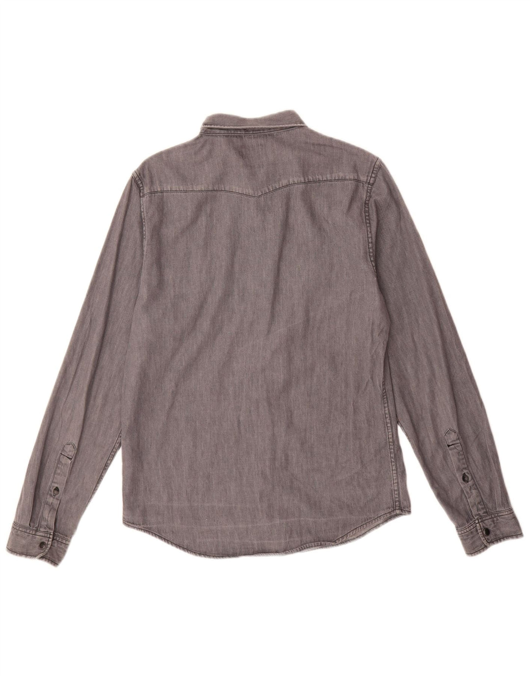 Camisa jeans masculina Lee algodão cinza médio