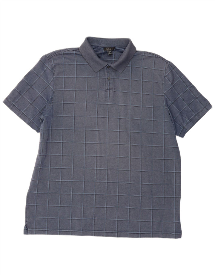 Camisa polo masculina VAN HEUSEN XL azul marinho xadrez algodão