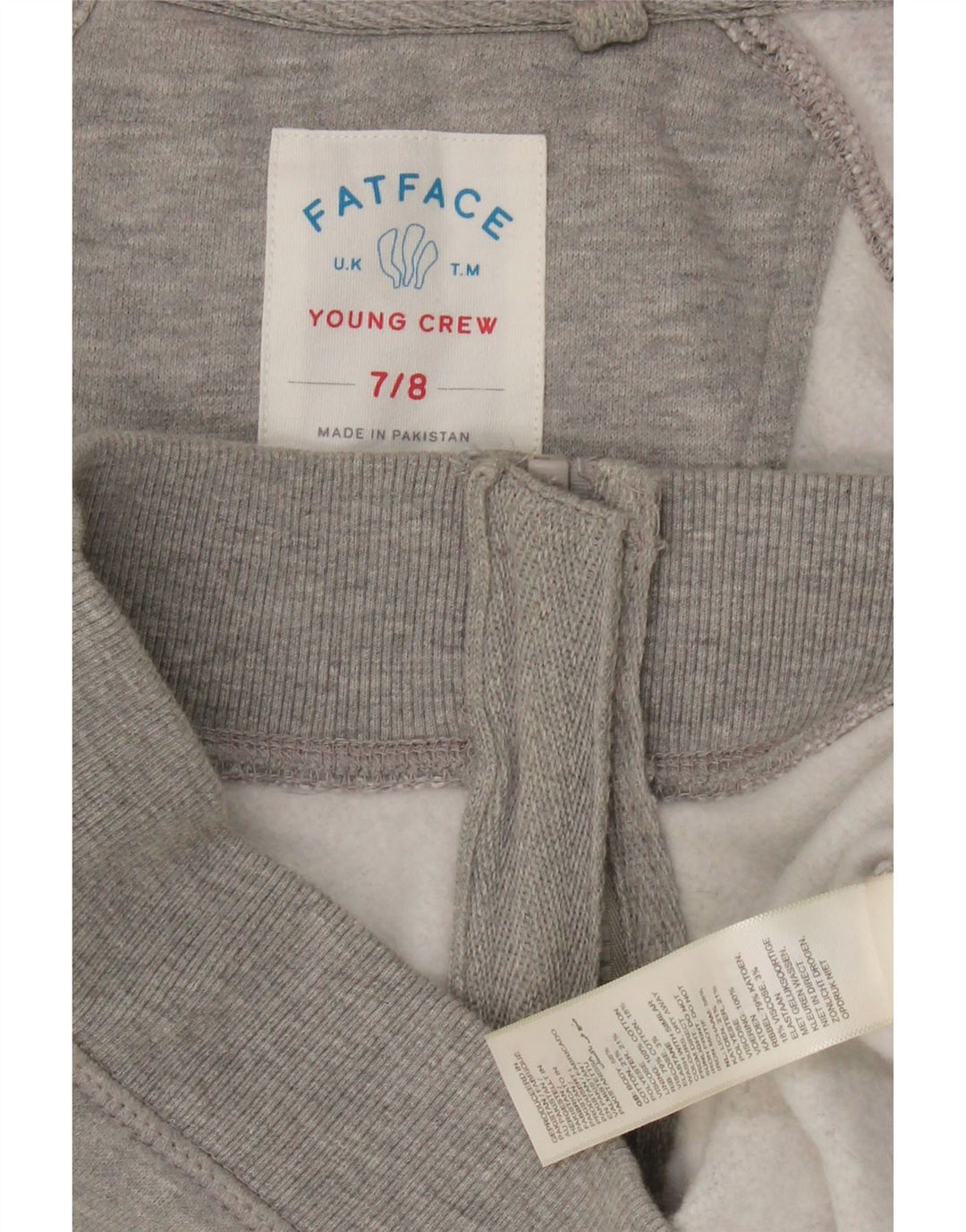 FAT FACE Boys Zip Hoodie Sweater 7-8 Years Grey Colourblock Cotton Vintage Fat Face and Second-Hand Fat Face from Messina Hembry 