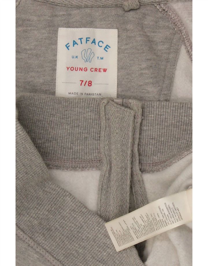 FAT FACE Boys Zip Hoodie Sweater 7-8 Years Grey Colourblock Cotton Vintage Fat Face and Second-Hand Fat Face from Messina Hembry 