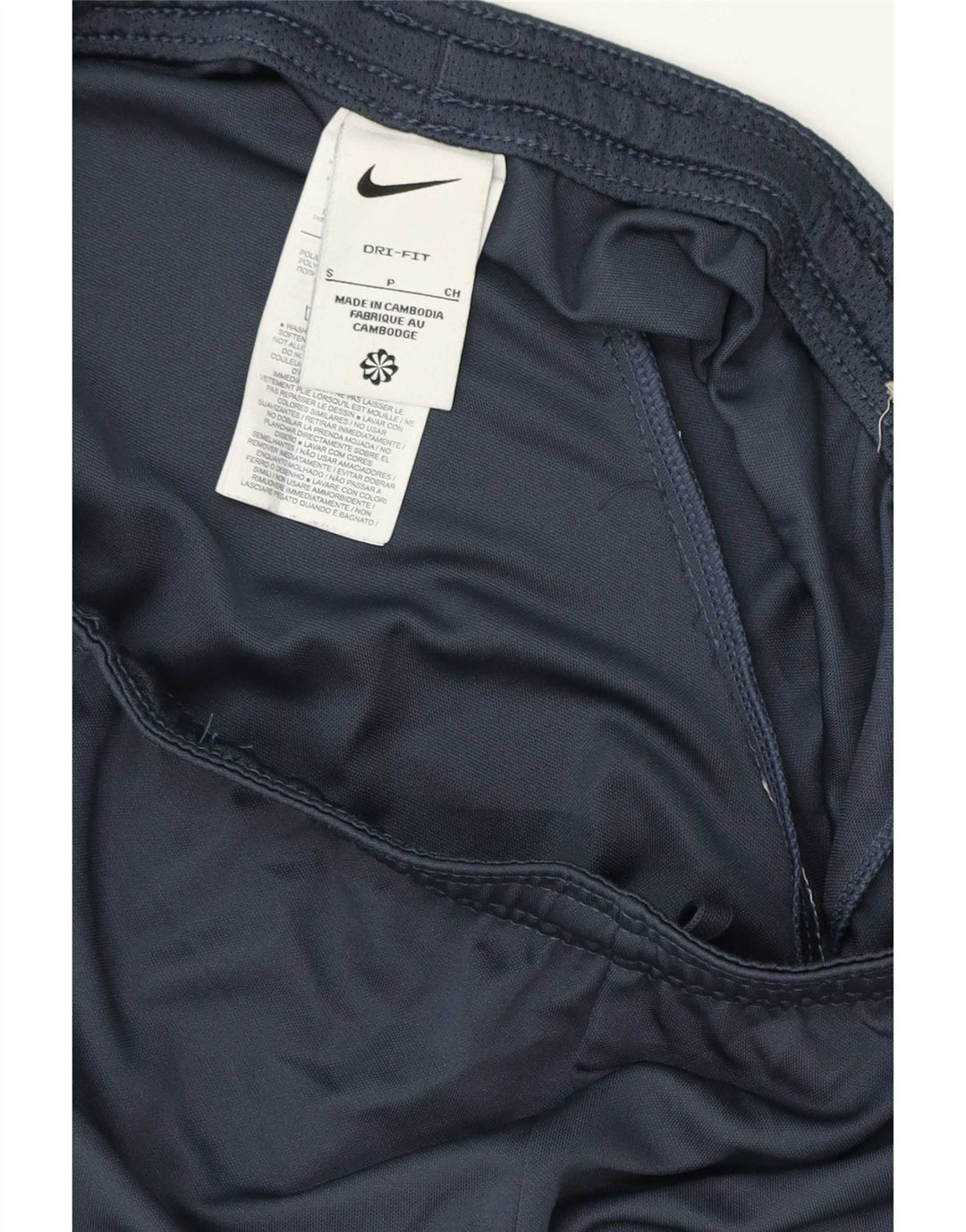 Shorts esportivos masculinos Nike Dri Fit pequenos em poliéster azul marinho