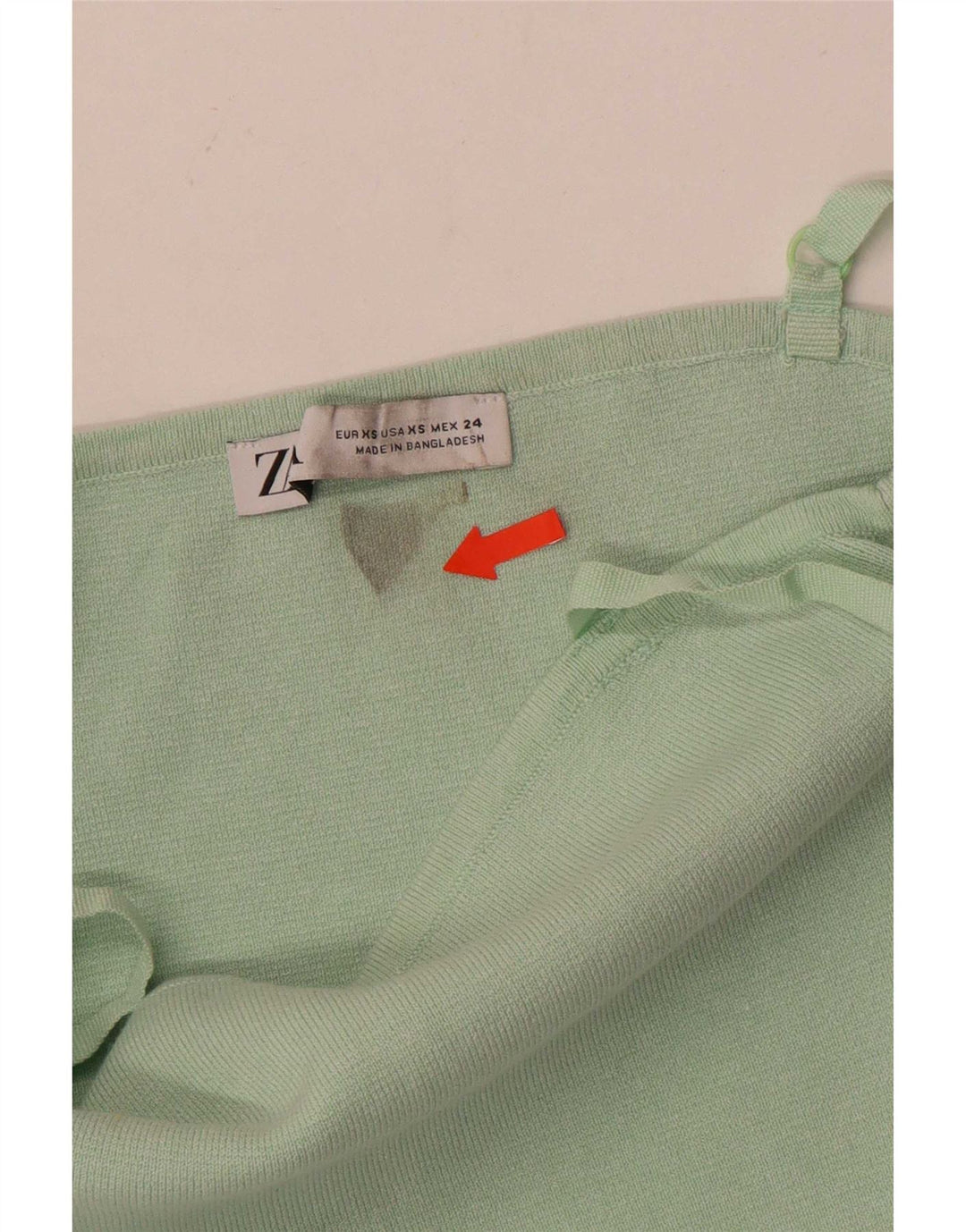 Zara Womens Crop Cami Top UK 4 XS Verde