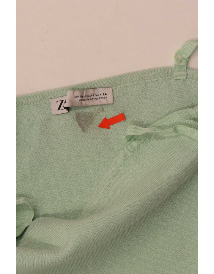 Zara Womens Crop Cami Top UK 4 XS Verde