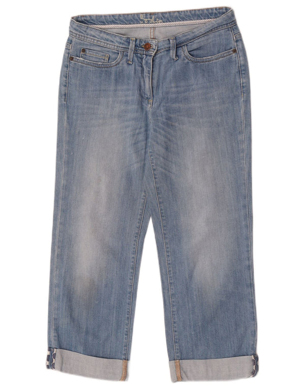 Boden Womens Straight Capri Jeans UK 10 Pequeno W30 L23 Azul Algodão