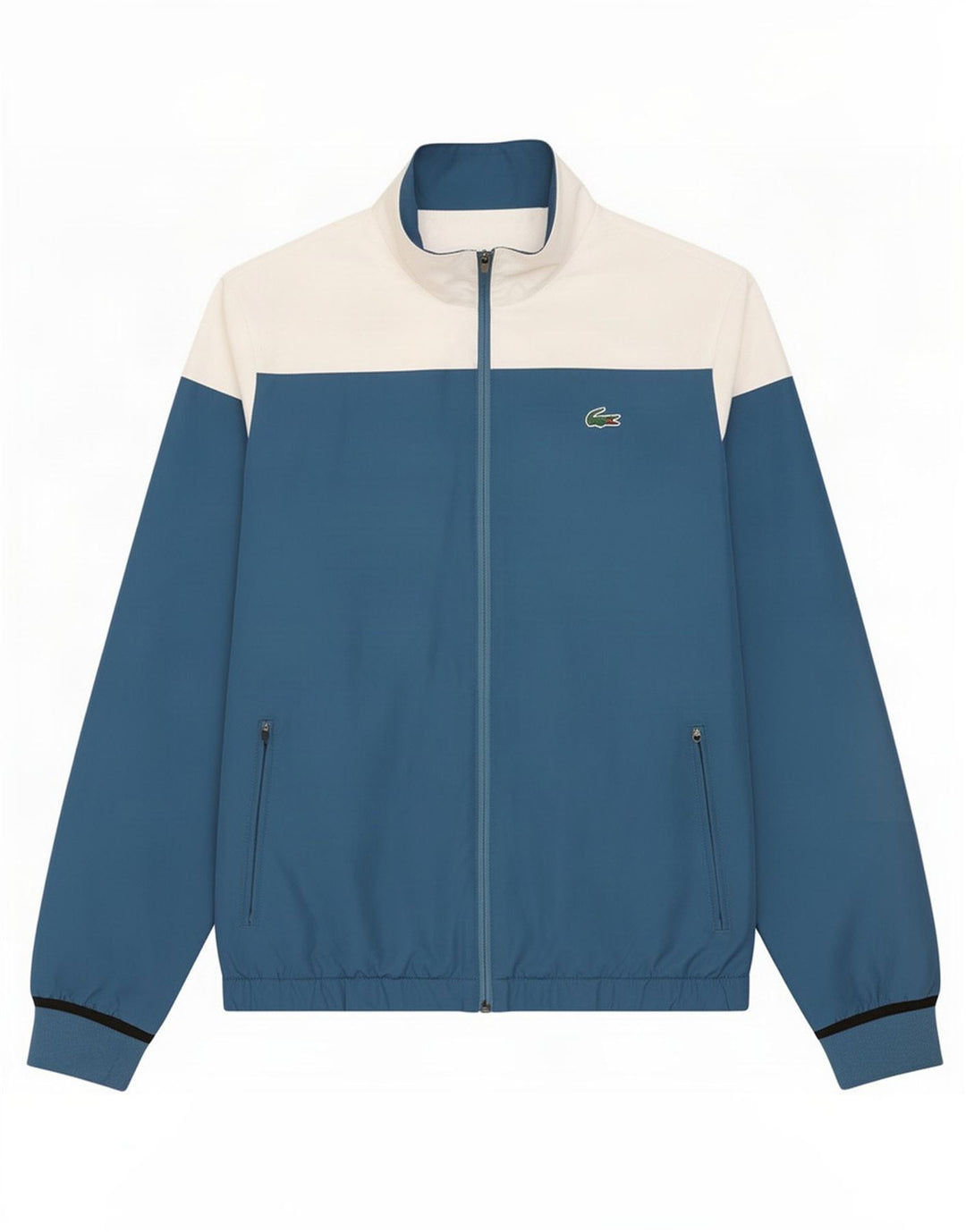 Lacoste Mens Graphic Tracksuit Top Jacket Tamanho 3 Small Blue Colourblock