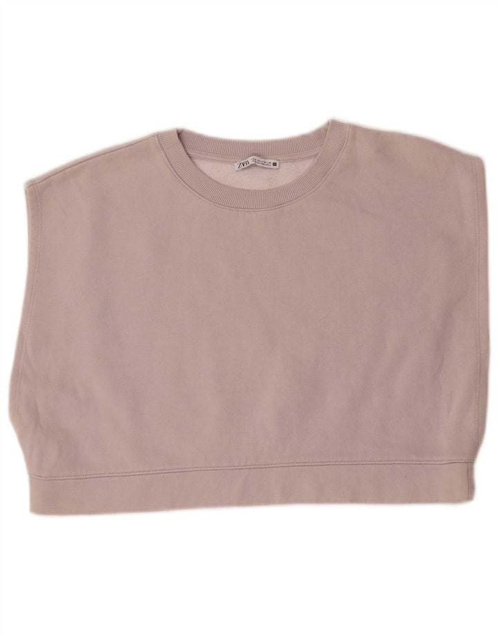 ZARA Suéter feminino oversized sem mangas com corte grande Reino Unido 10 pequeno cinza