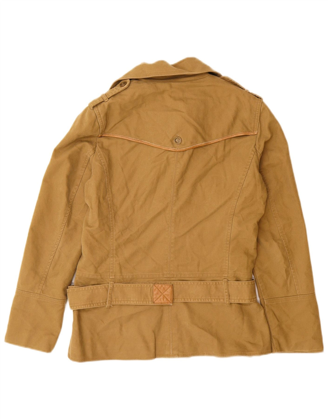 Casaco feminino Massimo Dutti Pea UK 14 algodão bege médio