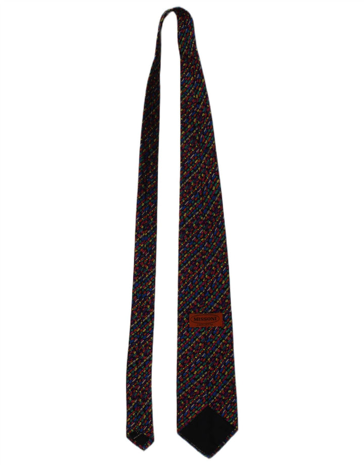 Gravata masculina Missoni Cravatte tamanho único L55 designer geométrico multicolorido