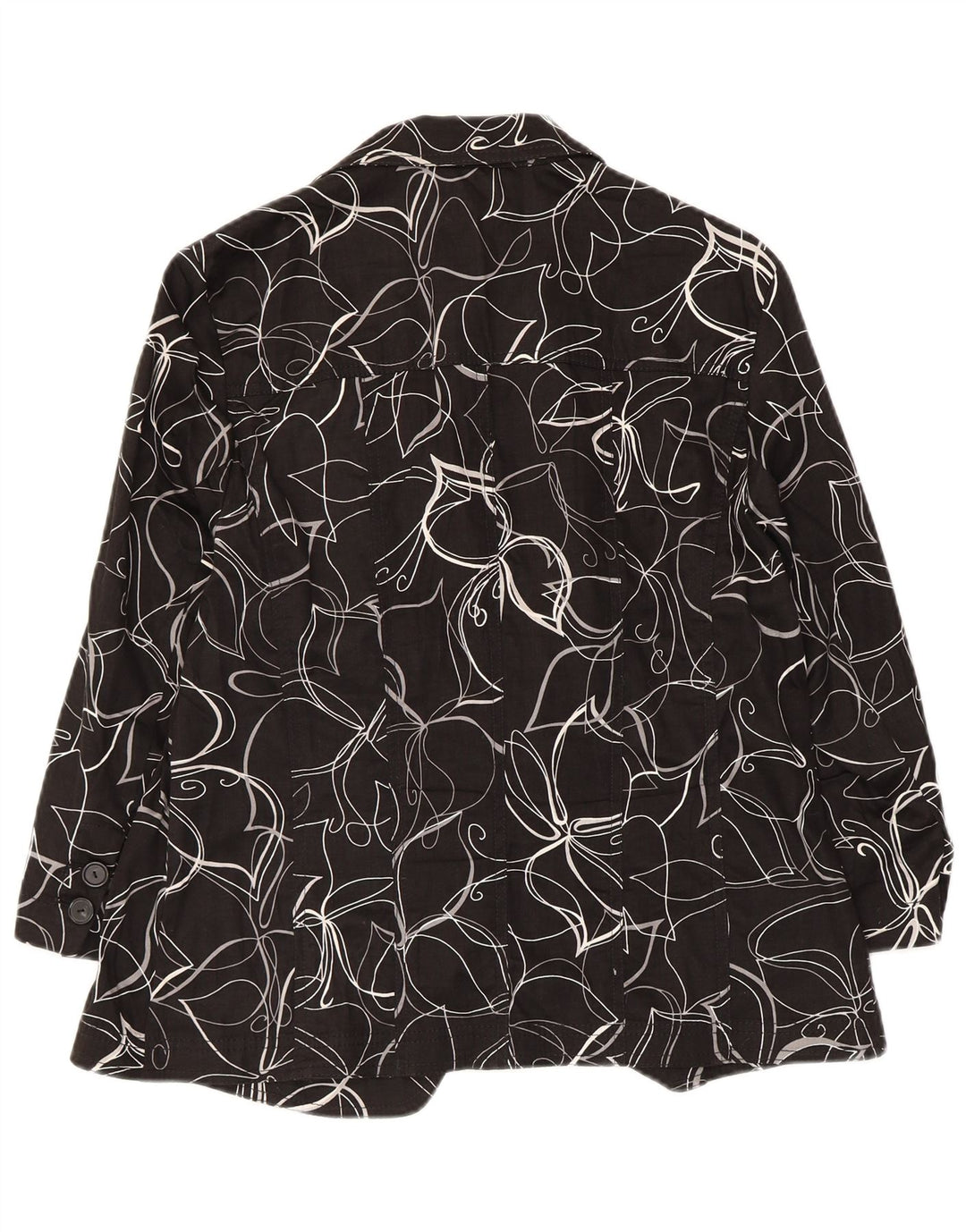 Jaqueta blazer feminina Perte by Krizia com 3 botões Reino Unido 12 médio preto floral