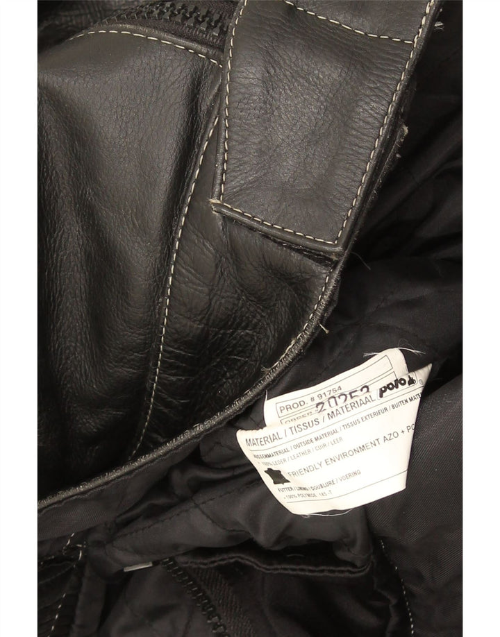 Jaqueta POLO feminina de couro Racer UK 14 couro preto médio