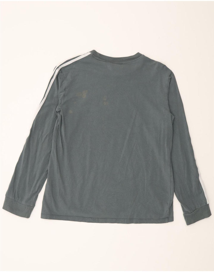 Top feminino Adidas manga comprida UK 16 grande algodão cinza